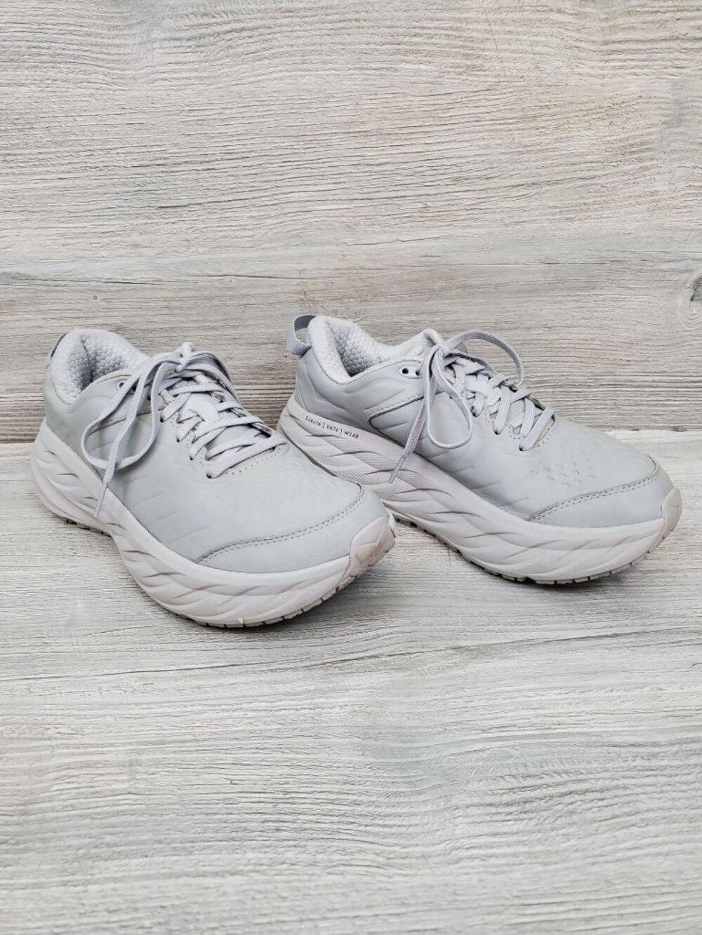 Hoka One One women's Bondi Slip-Resistant sneaker in Harbor Mist/Lunar Rock - Picture 11 of 11